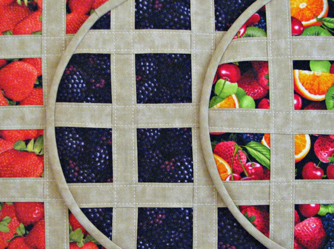 Fruit Pie Pot Holder Quilted Fabric Trivet Kitchen Hot Pad Etsy