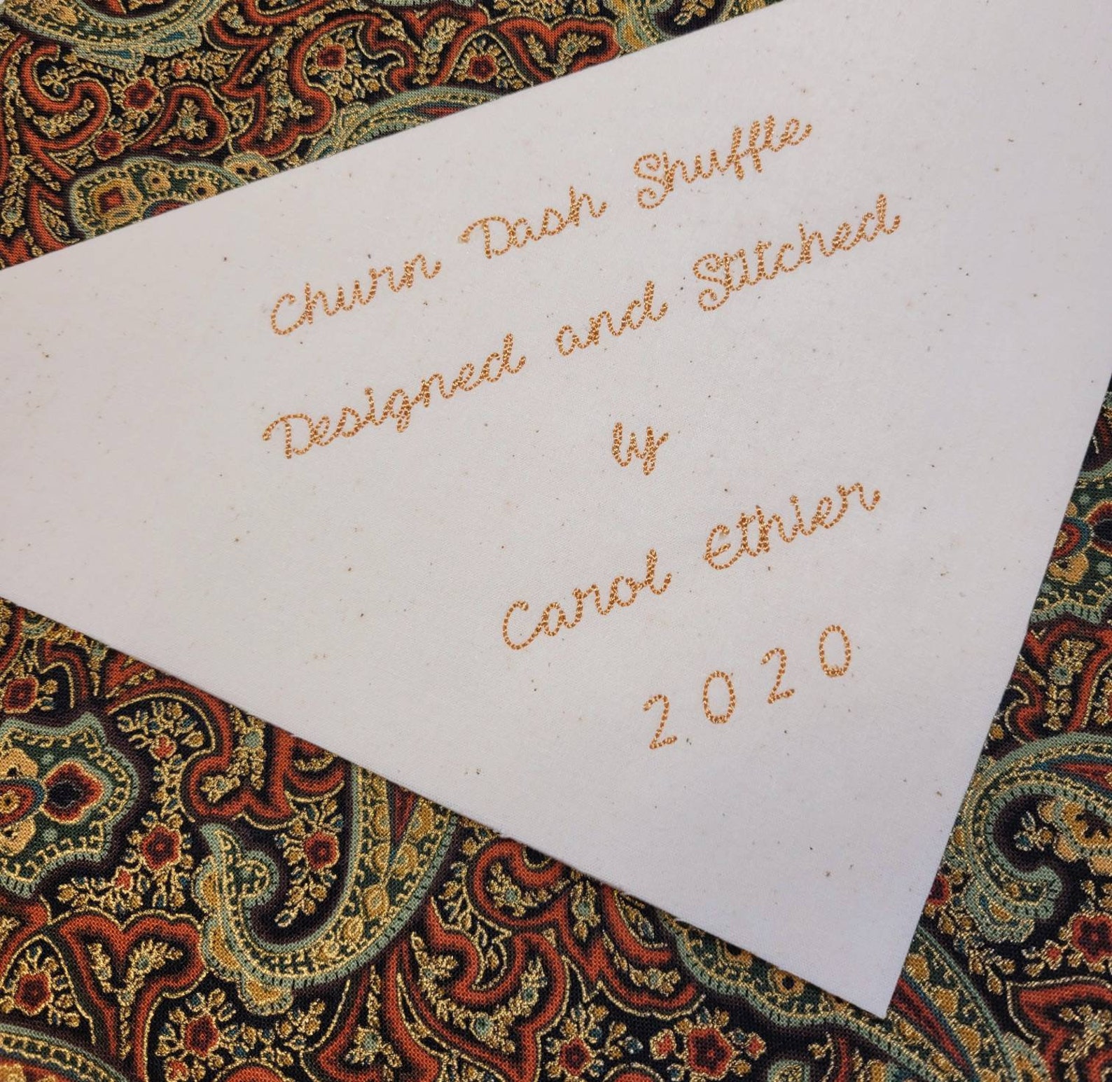 Custom Machine Embroidered Quilt Label, Personalized Heirloom Label for