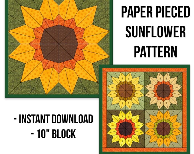 Sunflowers quilt Pattern Layer Cake Friendly By Margot Languedoc the