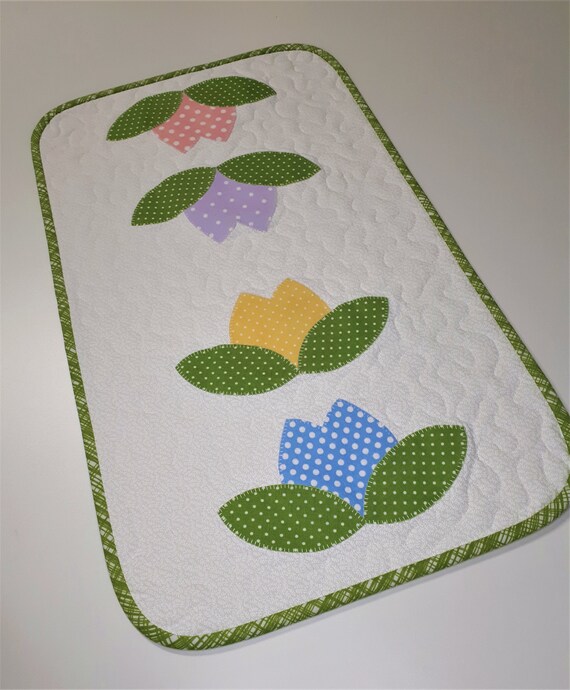 Easter Quilted Table Topper Quilted Candle Mat Flowers Bunnies Spring Easter Table Runner Chicks Easter Decor Spring Mini Quilt Easter Quilted Table Topper Quilted Candle Mat Flowers Bunnies Spring Easter Table Runner Chicks Easter Decor Spring Mini Quilt