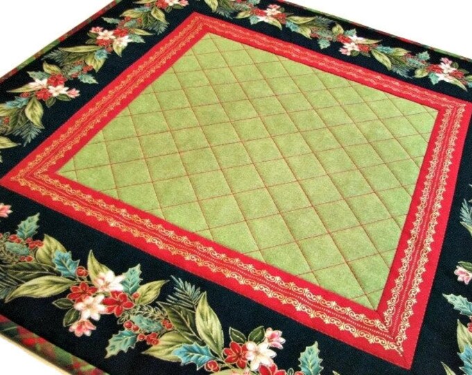 Christmas Quilted Table Topper Square Christmas Table Mat Etsy Canada