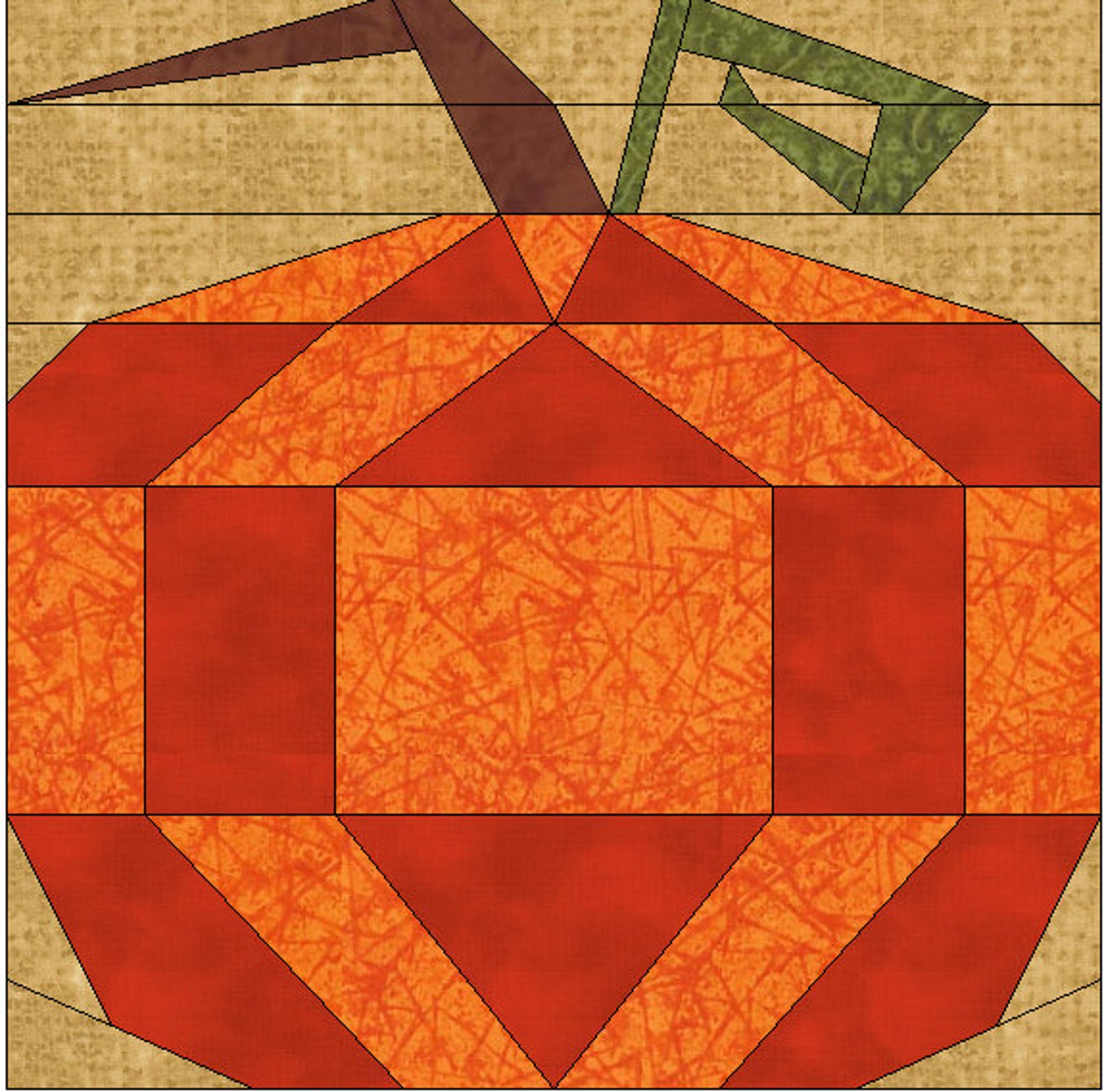 Pumpkin Foundation Paper Pieced Block Pattern PDF Pumpkin Etsy