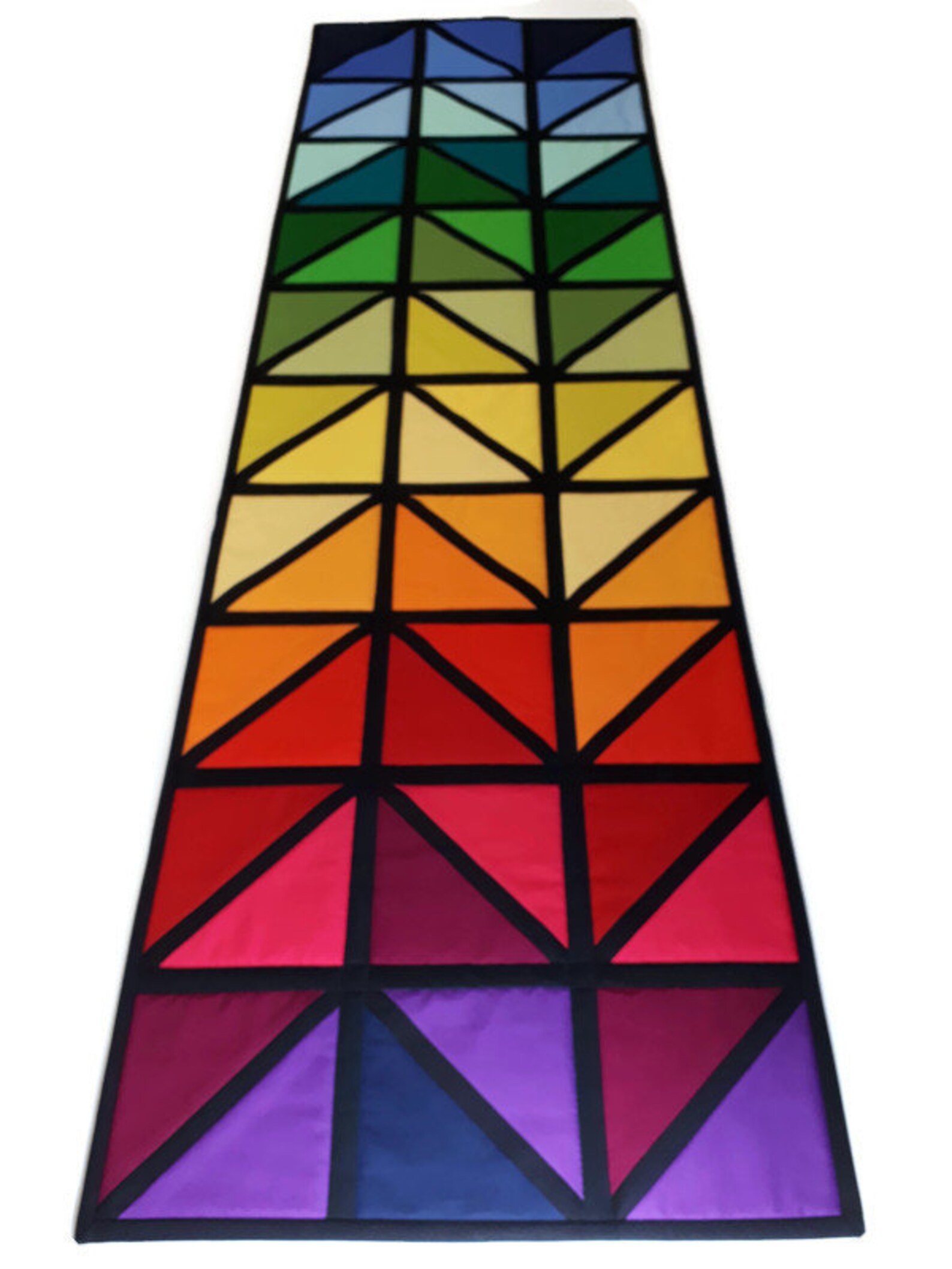 Quilted Stained Glass Table Runner Pattern Village Quilts Etsy