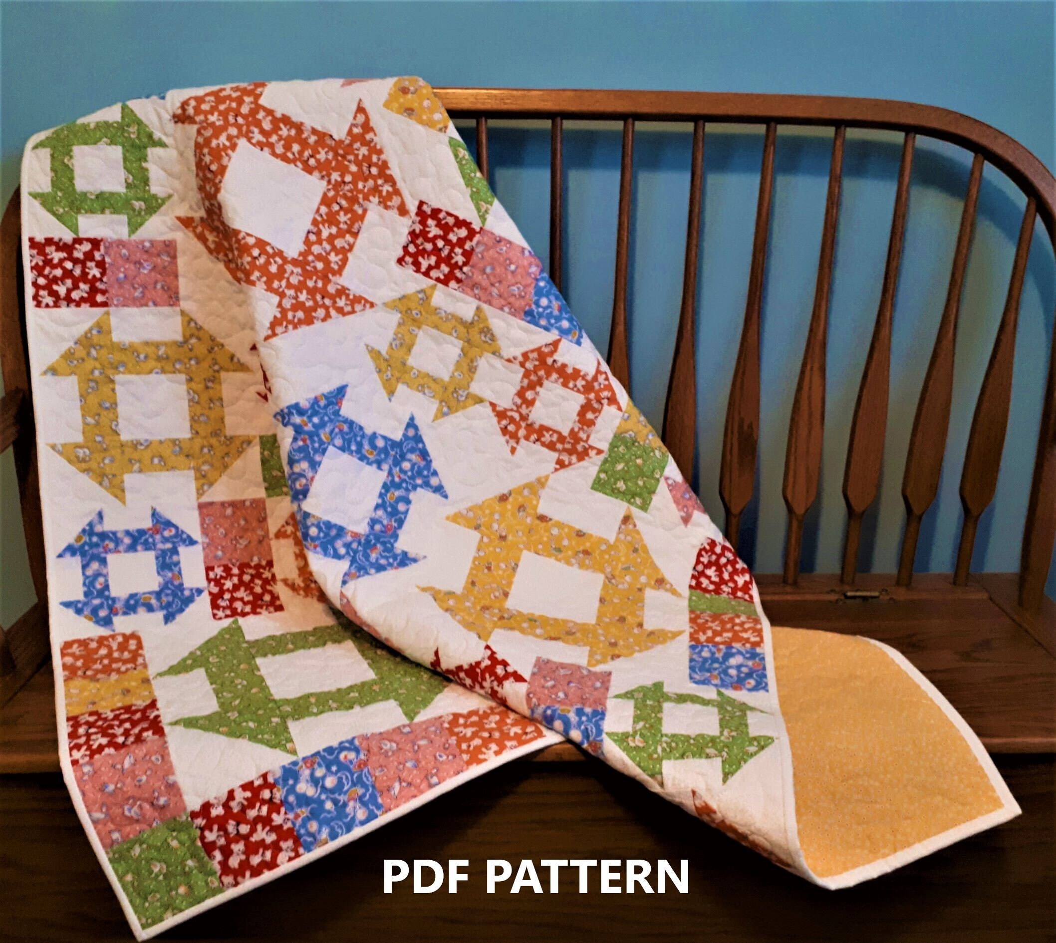 Churn Dash Shuffle Quilt Pattern Village Quilts Original PDF Etsy Canada