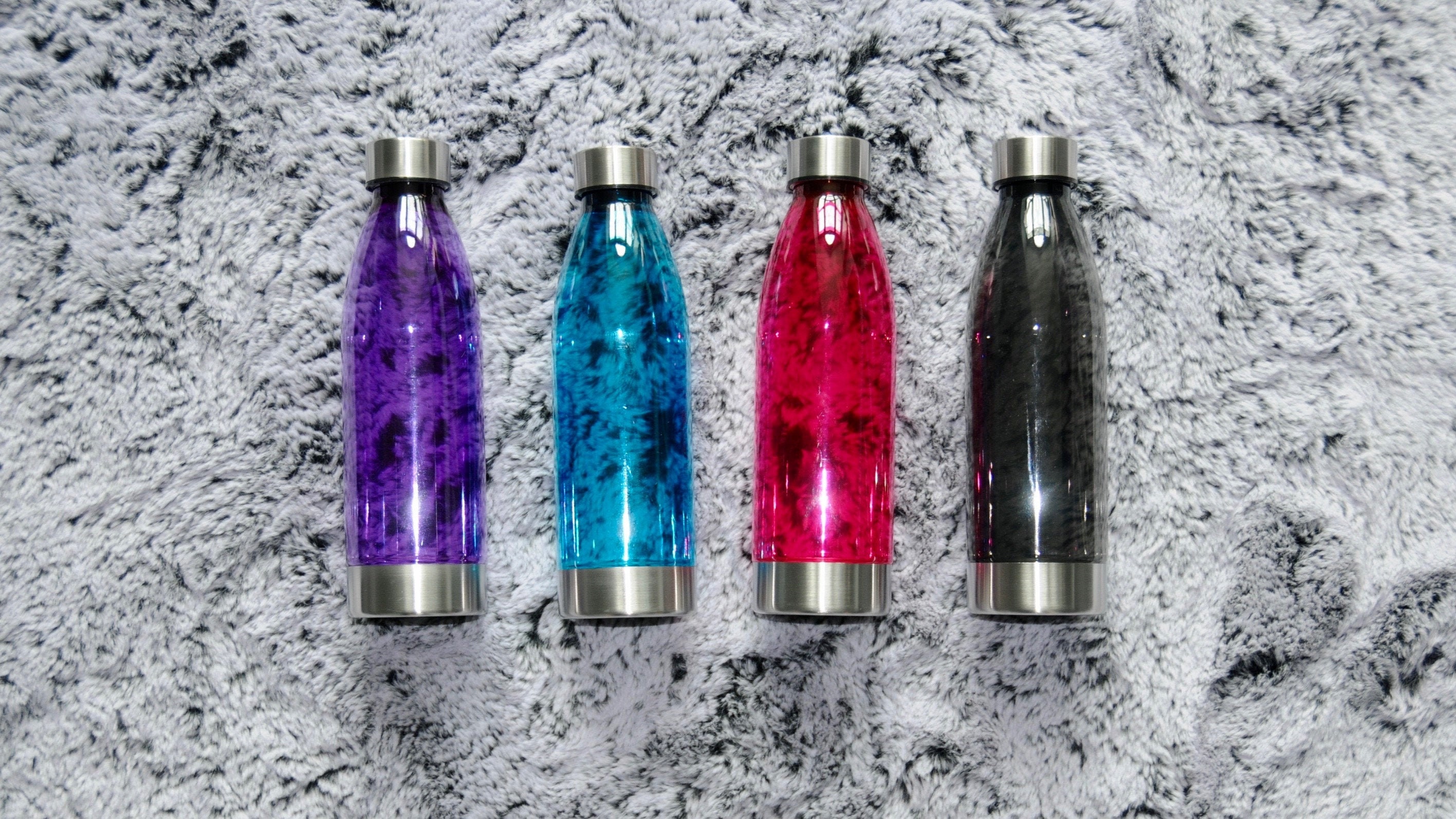 Personalized Reusable Plastic Water Bottles with Stainless Steel Tops and  Bottoms