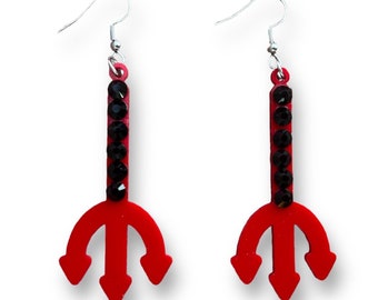 Sparkly Pitchfork Earrings