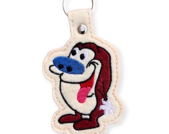 Stimpy Character Keychain, Backpack Charm, Luggage Accessory