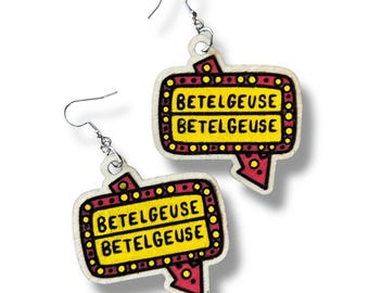 Beetlejuice Sign Earrings