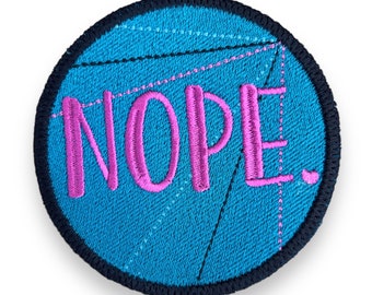Nope Embroidered Iron-On Patch (3.75")