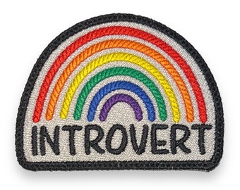Introvert Rainbow Patch Iron On – 3.75” x 3”