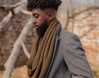 Ladder Cowl Knitting Pattern: Intermediate Knit Scarf (PDF Download)