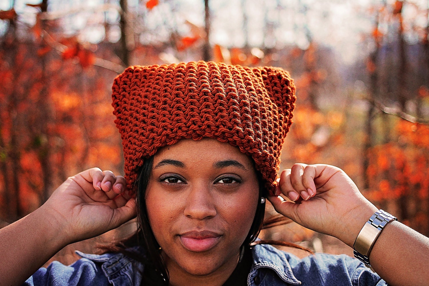 CHOWDER HAT in MASALA / Double Brim Knit Cat Hat Etsy