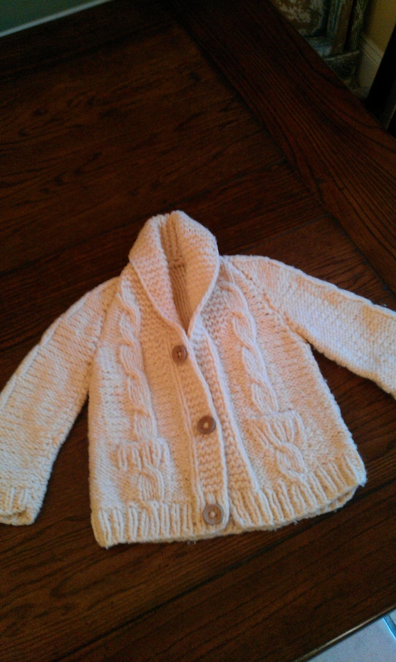 Vintage hand knit child sweater.Mini Grandpa!
