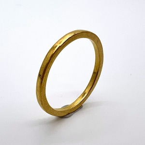 24K Narrow Gold Band || .999 Pure Recycled Gold || 1.75mm Square || Hand Crafted in the U.S.