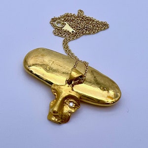 Oracle Necklace with Diamond || 24k, 18k or Platinum || Hellenic Pendant
