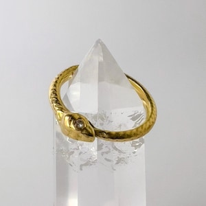 Ouroboros Ring | Diamond, Emerald or Ruby Eyes | Your Choice of Metal