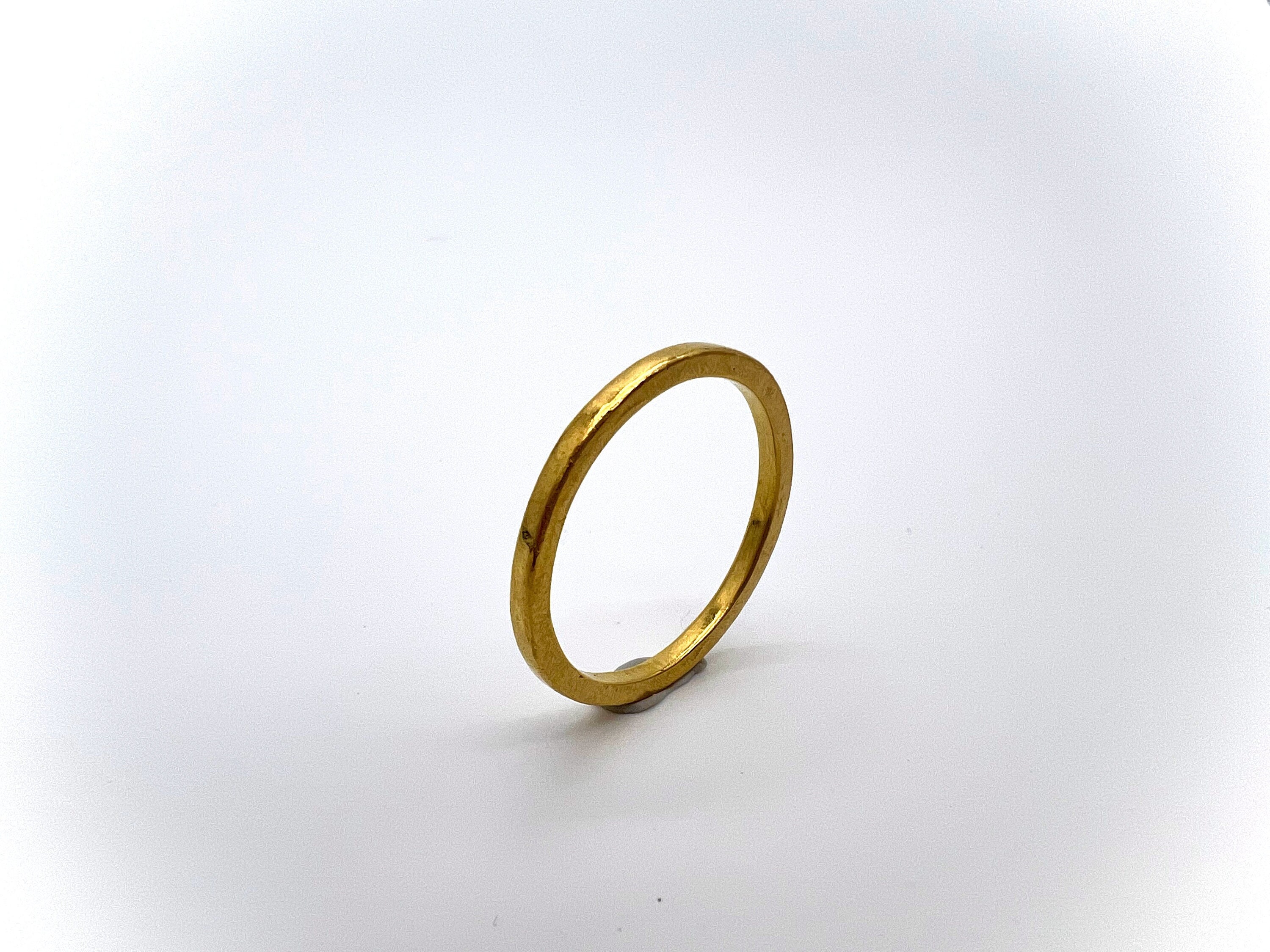 24K Narrow Gold Band || .999 Pure Recycled Gold || 1.75mm Square || Hand Crafted in the U.S.