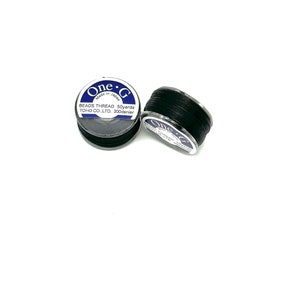 TOHO One-G Beadweaving Thread - BLACK #2 - 50yd spool for beading, fringe, bead embroidery and other crafting needs