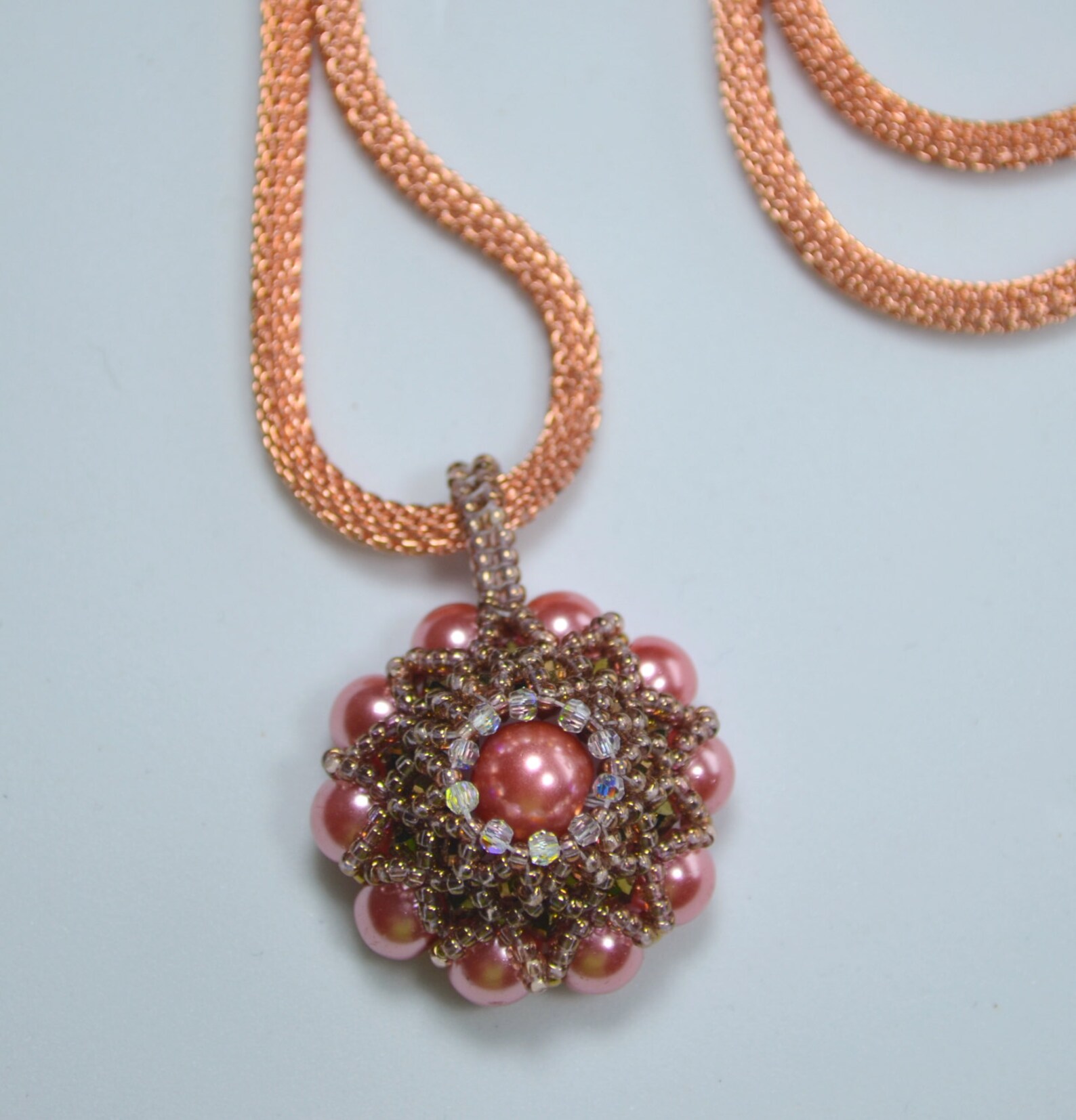 WINDSOR PEARL PENDANT Necklace Peach/Copper | Etsy