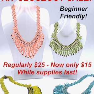 Cascadia Beadweaving KIT - Necklace Advanced-Beginner Netting Project Supplies make your own Jewelry BOHO Summer Wester Chic Style