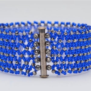 NOLA PDF Beadweaving TUTORIAL Beginner Friendly Netting Stitch Bracelet pattern to learn stitch basics and make your own jewelry designs