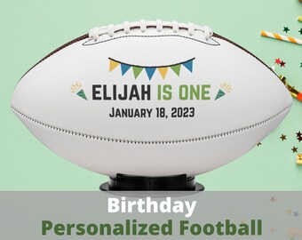 Birthday Personalized Football | Kids Unique One Year Bday Photo Prop | Custom Football Party Decor | Children Party | Fan Sport Ball Gift