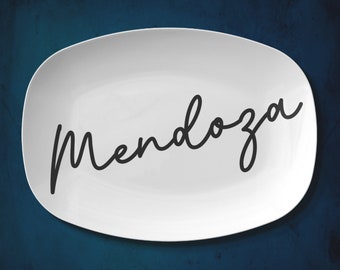 Last Name Platter | Personalized Family Plate | Handwriting style | Newlywed Serving Platter | bridal shower gift | wedding present couple
