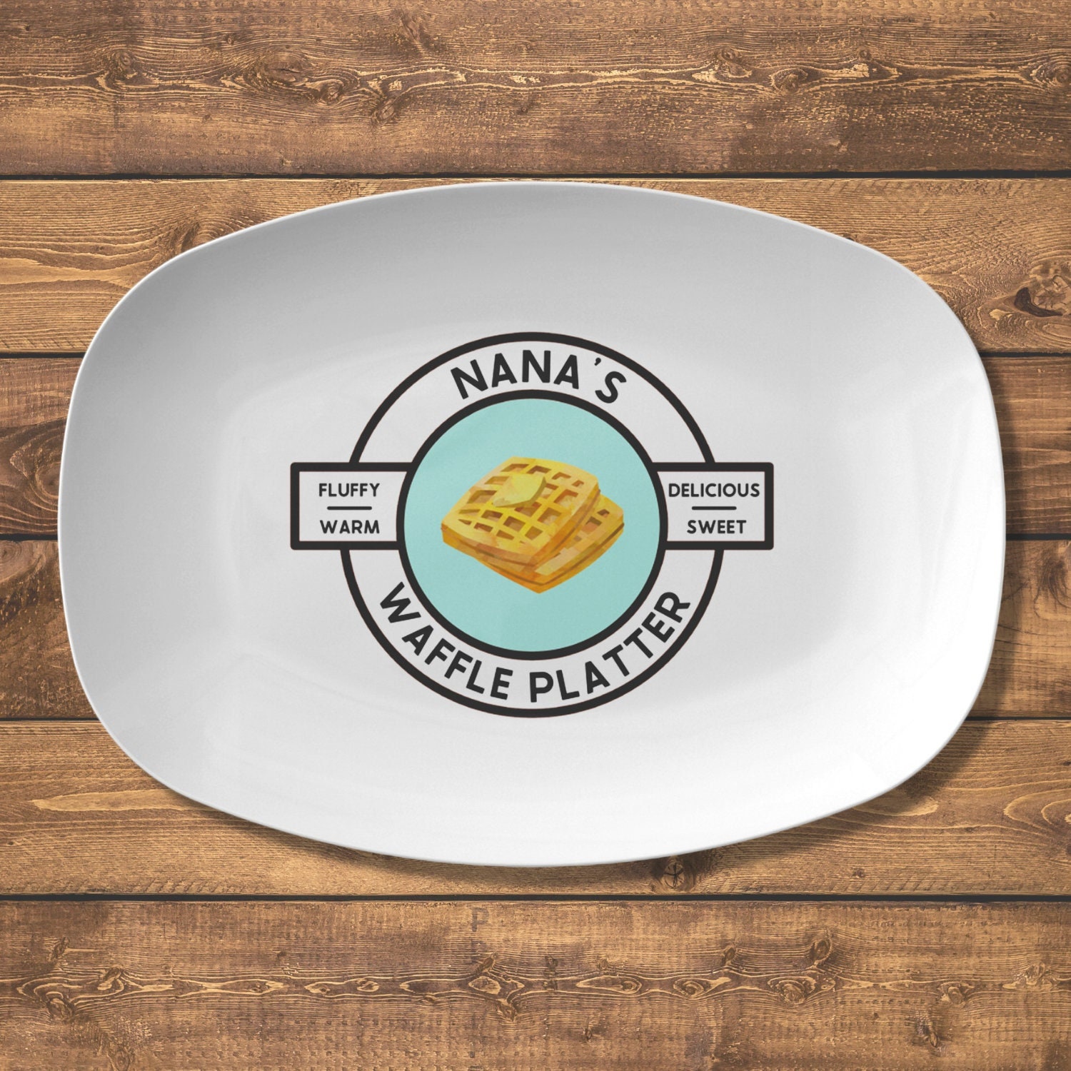 Waffle Breakfast 2 Pk Surprise Set of Miniature 1:6 Scale Plates