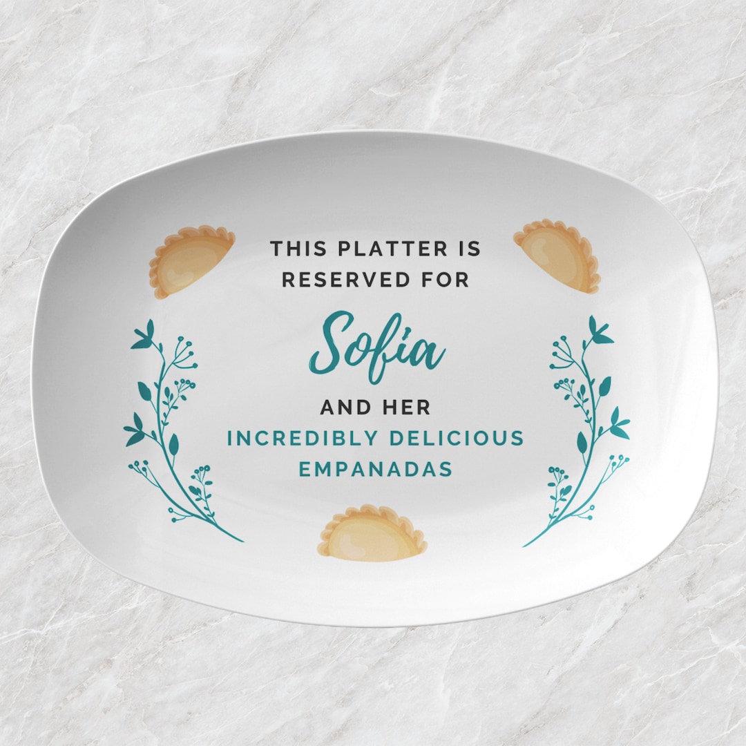 Personalized EMPANADA Platter Custom Name & Food Plate Gift for Cook