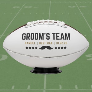 Personalized Groomsman Football | Best Man Custom Proposal Gift | Sports Wedding Party | Fan Football Wedding Present | Bridal Date Name