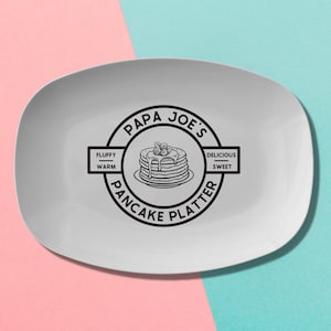 Personalized Pancake Platter | Custom Family Plate | pancake lovers gift | Breakfast Serving Platter | unique brunch gift | funny tray