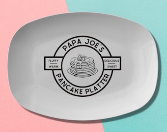 Personalized Pancake Platter | Custom Family Plate | pancake lovers gift | Breakfast Serving Platter | unique brunch gift | funny tray