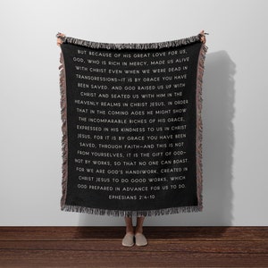 YOUR Custom Text Blanket | Letter Note Vows Scripture | Personalized second cotton anniversary | Christmas Present Birthday Gift