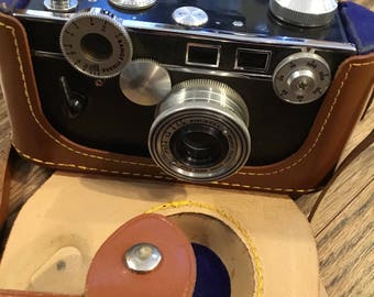 Vintage camera and case