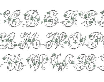 Instant download Monogram Font Machine Embroidery Designs