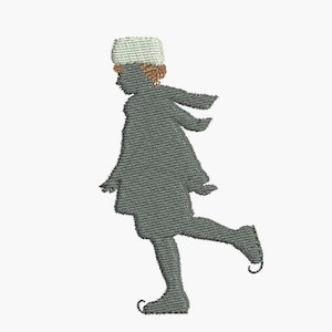 Instant download borduurwerk silhouet schaatser