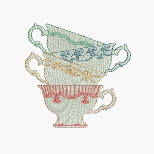 Sofortiger download Maschinenstickerei Verzierte Porzellantassen
