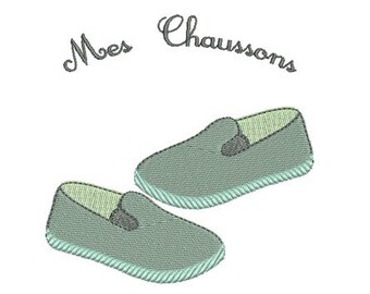 instant download embroidery design slipper