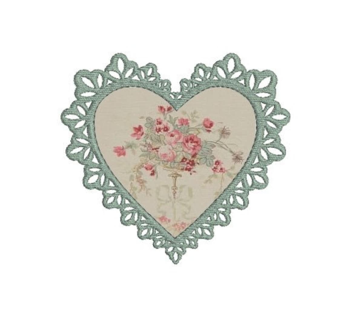 Instant Download Machine Embroidery so Heart Lace Etsy