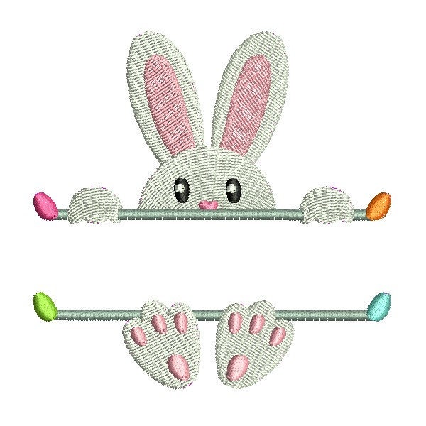 Motif de broderie machine petit lapin prénom  personnalisable