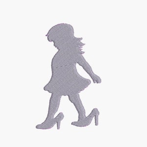 Instant download borduurwerk silhouet meisje met schoenen
