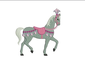 instant download embroidery  carousel horse circus