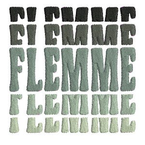 Motif de broderie machine Mot Flemme en dégradé