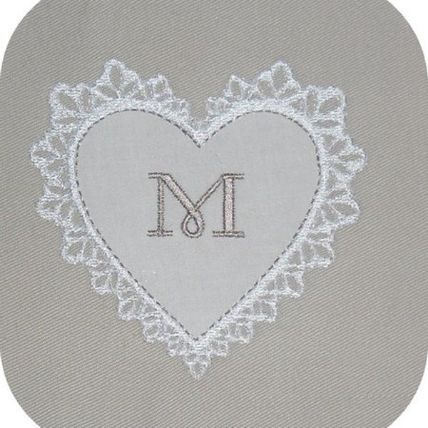 Instant Download Machine Embroidery so heart lace