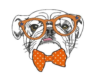 Instant download machine applique  embroidery English bulldog