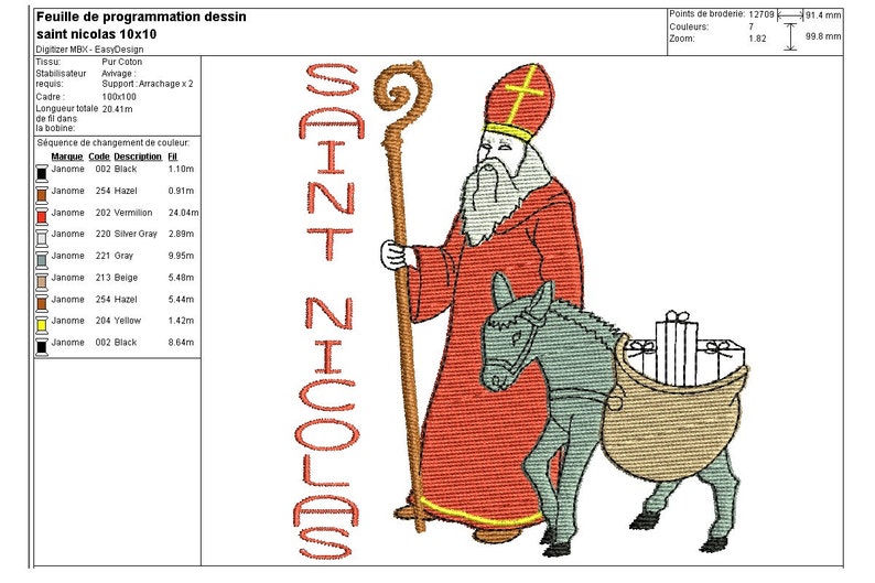 Instant Download embroidery design Saint Nicolas image 3