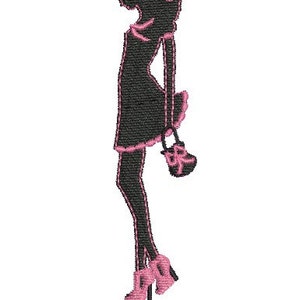 Instant download borduurwerk design vrouw silhouet mode