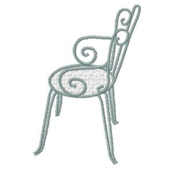 Instant Télécharger broderie Machine jardin chaise en métal antique Français touch