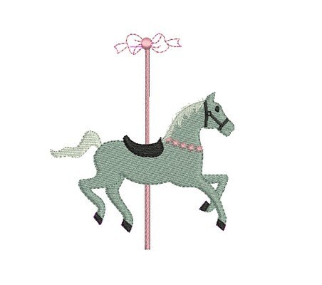 instant download embroidery  carousel horse