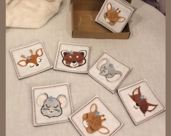 Fleur têtes d'animaux fille  jeu de mémoire montessori 1